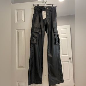 NWT Zara leather cargos
